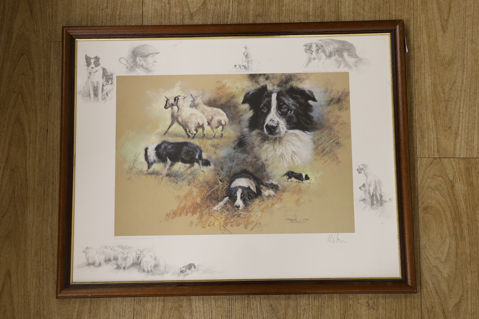 Mick Cawston (1959-2006), limited edition print, Sheepdog vignettes, signed in pencil, 47 x 61cm